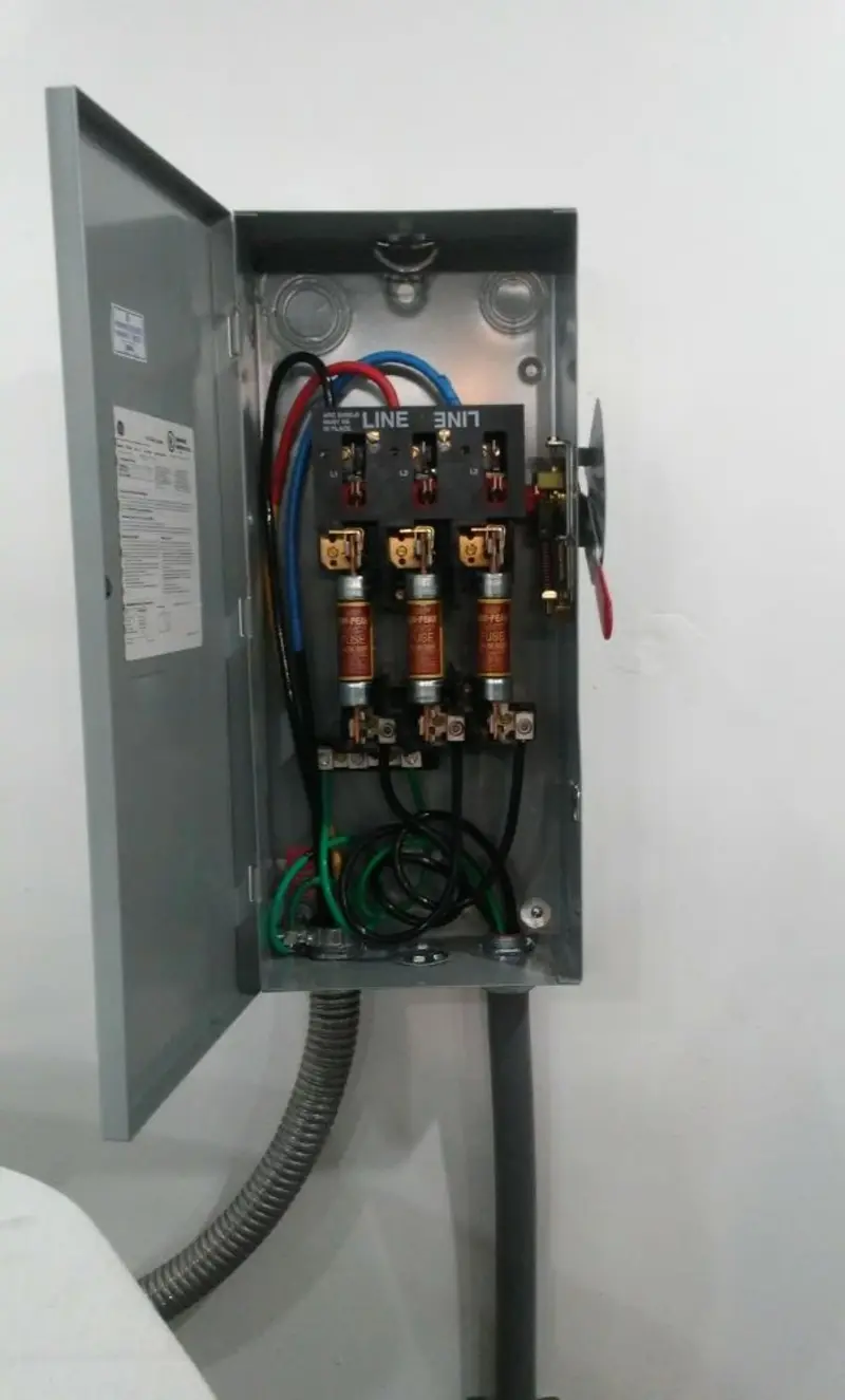 Three-phase disconnect switch installed for Electrical Wiring & Rewiring in Moorefield